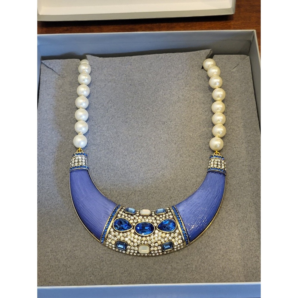 Heidi Daus necklace Swarovski Crystals Faux Pearls